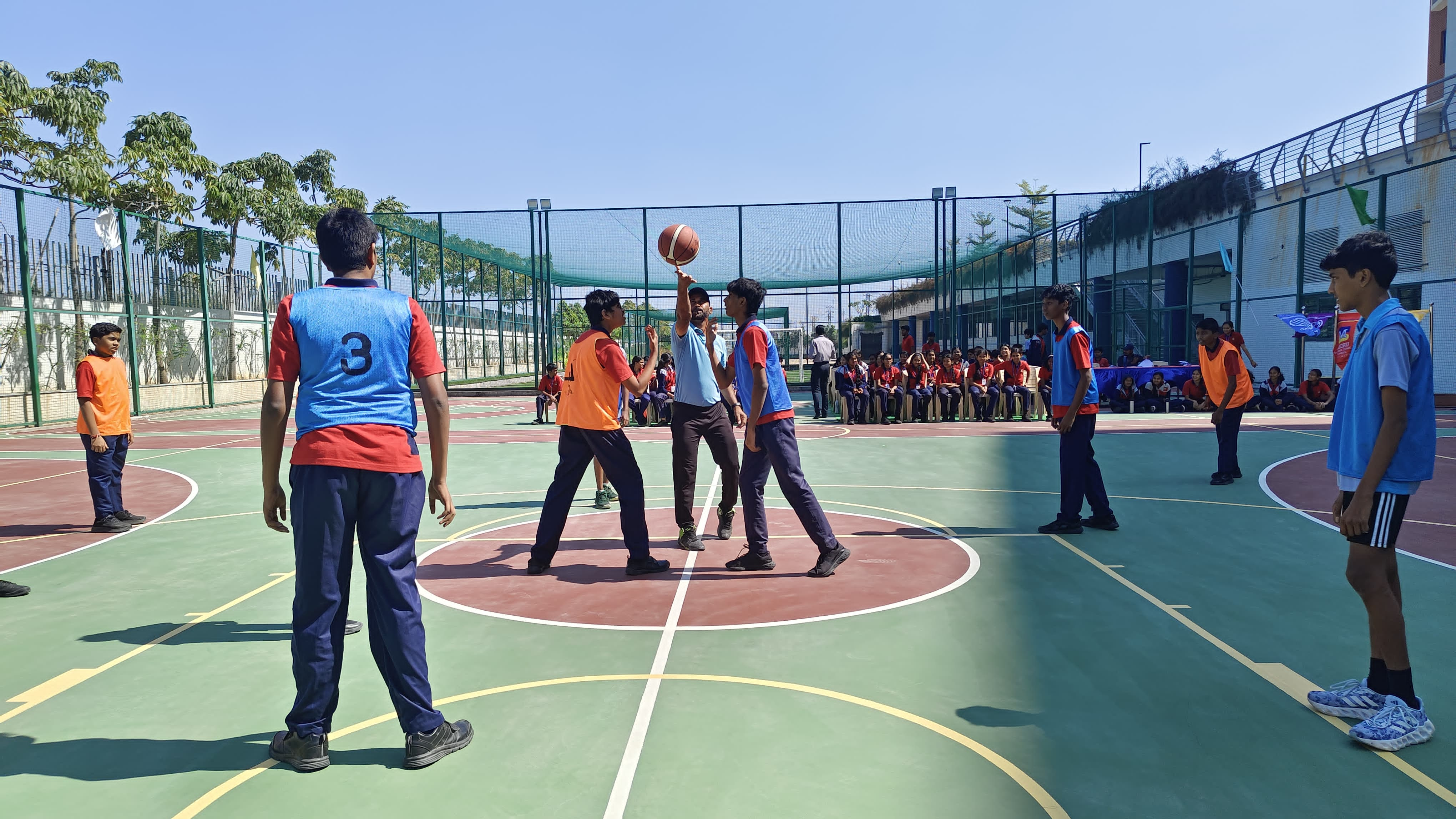 Meru students’ playing basketball