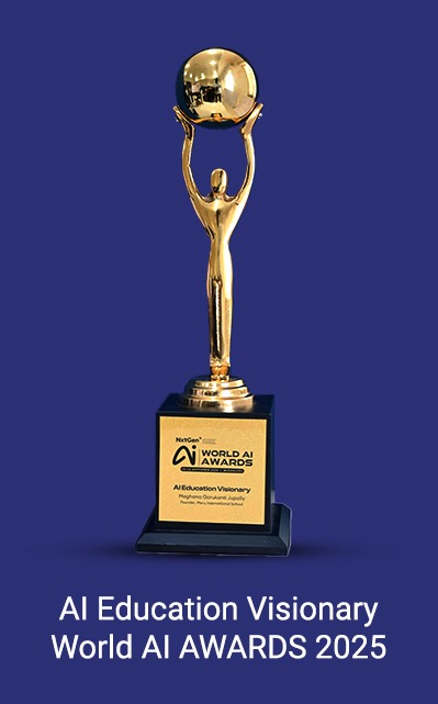 Meru International School wins World AI Awards trophy for AI Education Visionary.